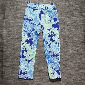 IBKUL Pants Women's Size 4 Blue Pascha Seafoam Golf Ankle
